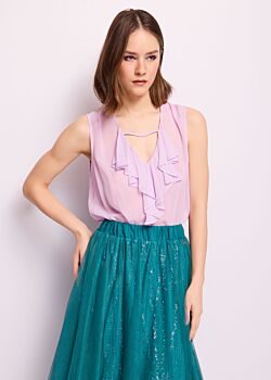 Top lilla in georgette Denny Rose