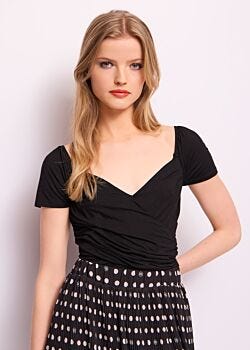 Black Camiseta negra de punto Denny Rose