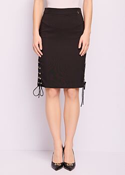 Black Gonna longuette nera con laccetti Denny Rose