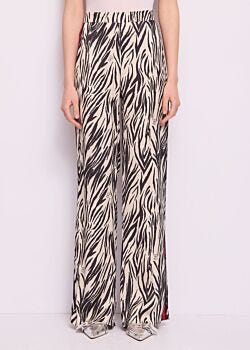3219-2001 Printed satin palazzo trousers Denny Rose Jeans