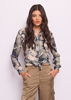 4555-3519-4554 Printed georgette shirt Denny Rose Jeans