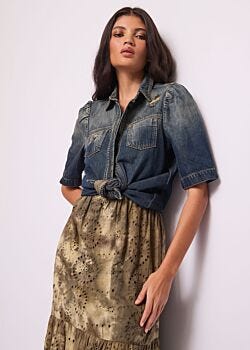Variante 01 Camicia in denim di cotone used Denny Rose Jeans