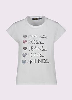 T-shirt bianca in cotone con stampa Denny Rose Jeans