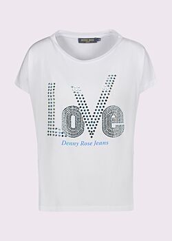 White Camiseta blanca con estampado Denny Rose Jeans