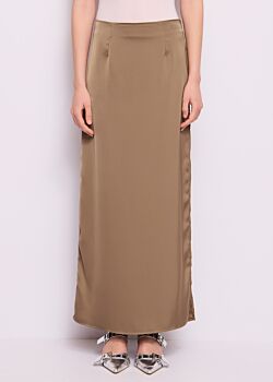 Military Olive Gonna lunga in raso lucido Denny Rose Jeans