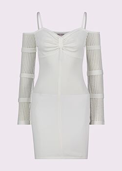 Mini abito bianco in maglia Denny Rose