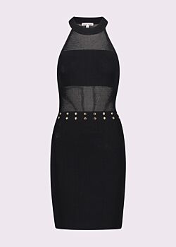 Mini abito nero con borchie Denny Rose