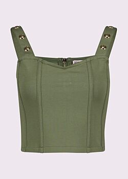 Top verde in felpa di cotone Denny Rose