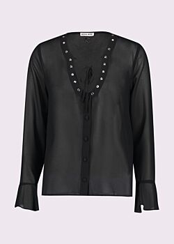 Blusa nera in georgette Denny Rose
