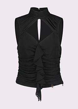 Top nero in georgette Denny Rose