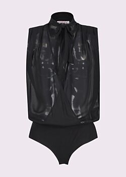 Black georgette bodysuit Denny Rose