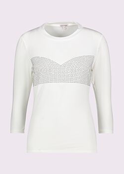 T-shirt bianca con strass Denny Rose