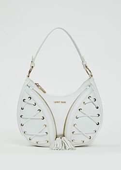 Borsa a spalla bianca con laccetti Denny Rose Borse