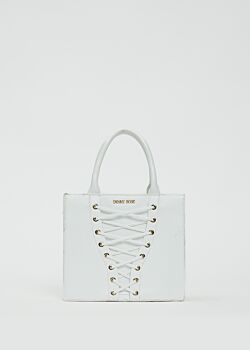 Shopping bag bianca con laccetti Denny Rose Borse
