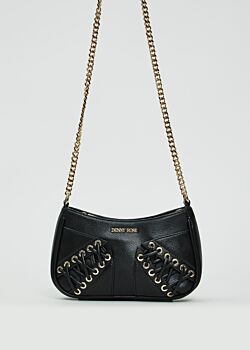 Borsa crossbody nera con laccetti Denny Rose Borse