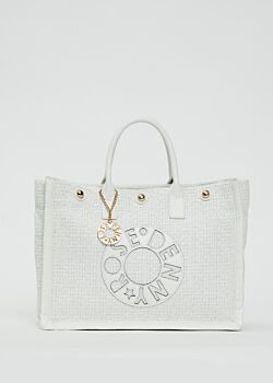 Shopping bag bianca in tweed Denny Rose Borse