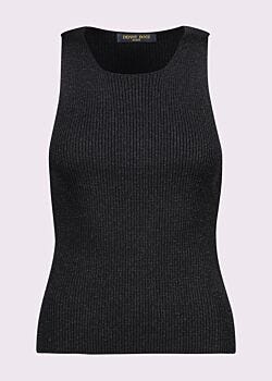 Top nero in maglia lurex Denny Rose Jeans
