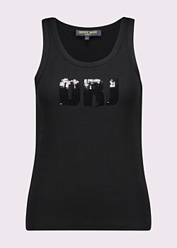 Top nero in cotone con logo Denny Rose Jeans