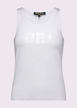Top bianco in cotone con logo Denny Rose Jeans